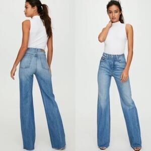 NWT GRLFRND REVOLVE Carla Super High Rise Wide Leg Jean - Size 28